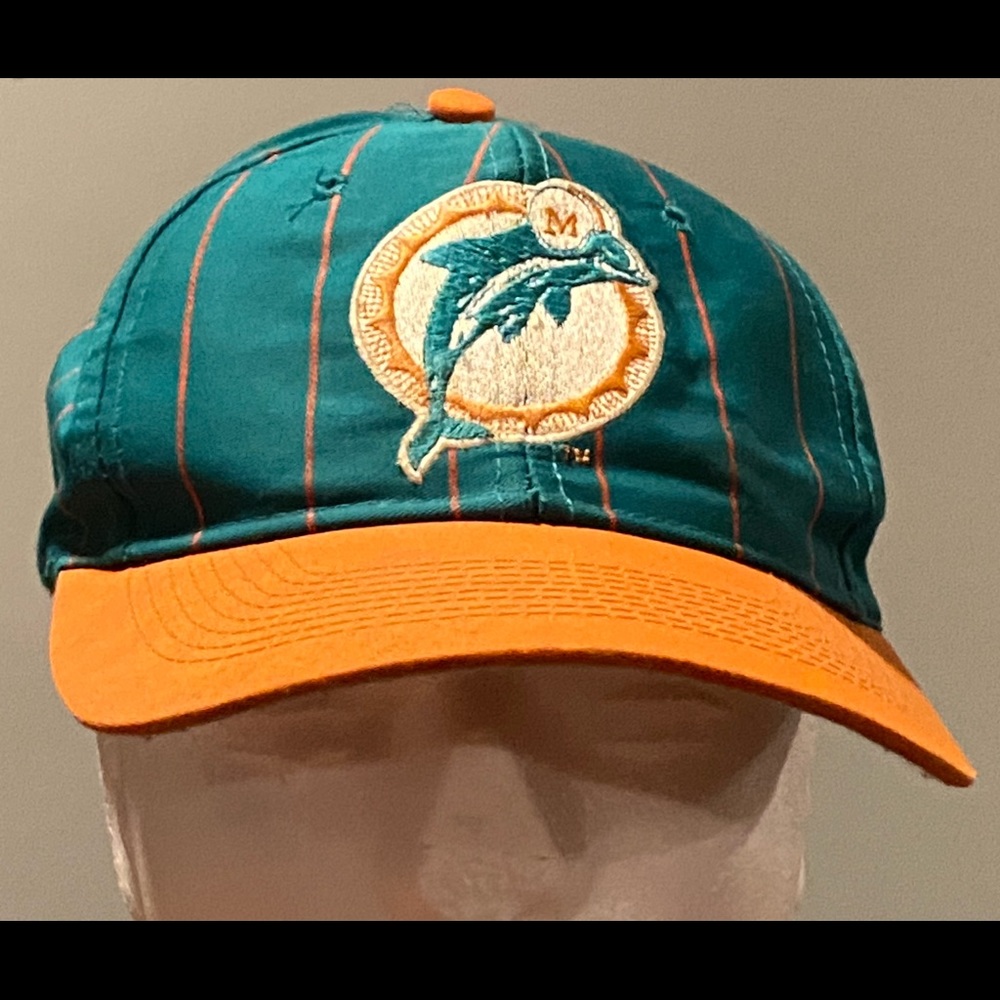 Vintage Miami Dolphins Pinstripe Polyester Twill Snapback Hat
